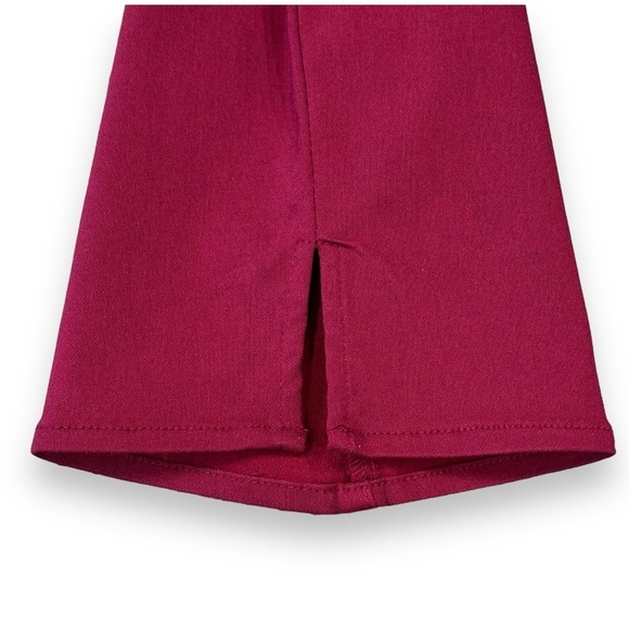 NWOT Denim & Co. Size 12 Burgundy Wine Smooth Waist Ankle Pants - Picture 3 of 6